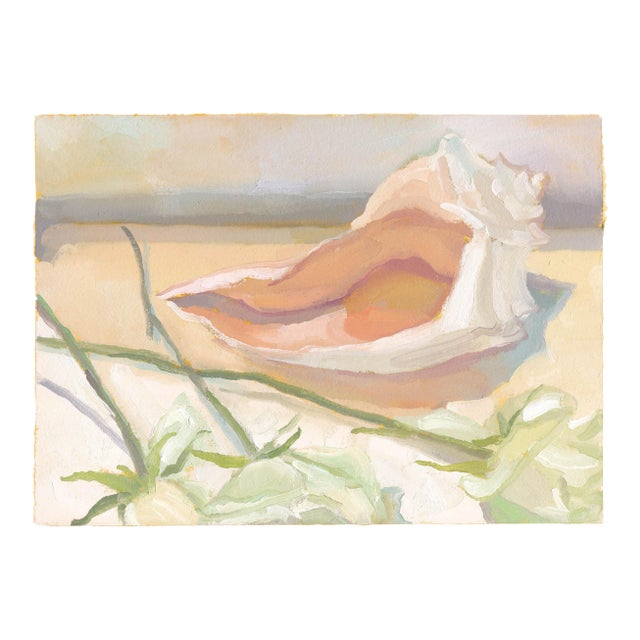 Shell and Flowers Still Life Painting by Michelle Farro For Sale