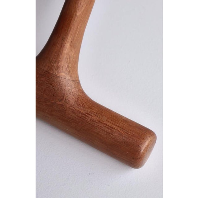 Danish Modern Gold Hill Stool in Oak and Black Leather attributed to Poul Hundevad, 1960 For Sale - Image 11 of 17