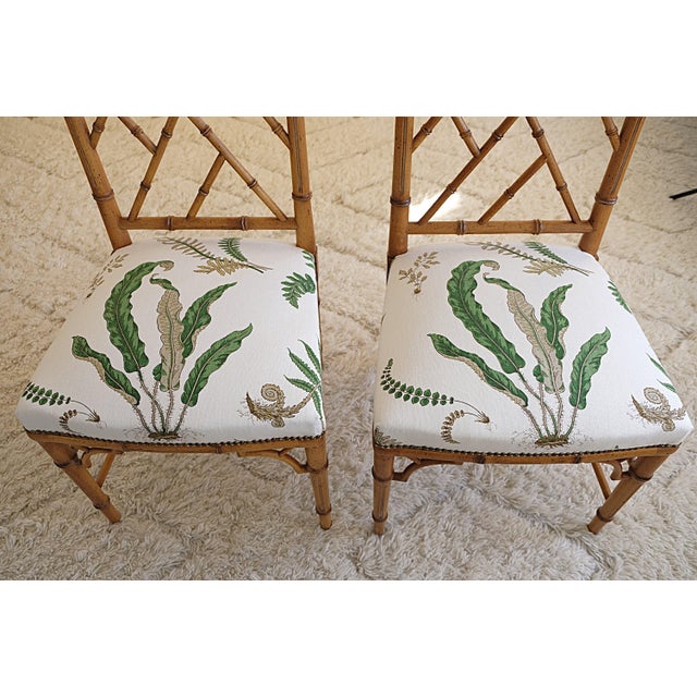 Mid-Century Modern Mid-Century Faux Bamboo Chairs from GP & J Baker, 1970s, Set of 2 For Sale - Image 3 of 8