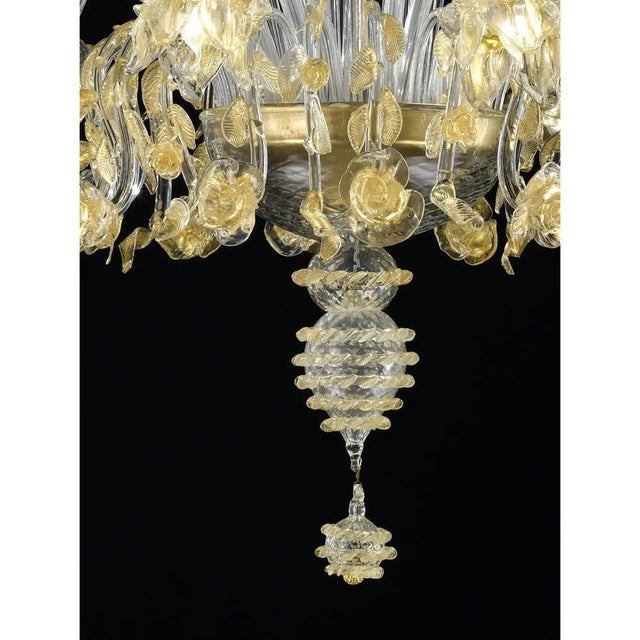 Huge Italian Murano Glass Chandelier with Handcrafted Flowers and Leaves by Simoeng, in Exhibition Piece conditions....