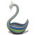 Beautiful vintage Murano hand blown rainbow Filigrana ribbons with satin surface Italian art glass swan bird figurine. The...
