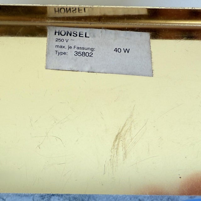 Gold Wall Lamp in Gold with Crystal Cylinders from Honsel, 1980s For Sale - Image 8 of 10