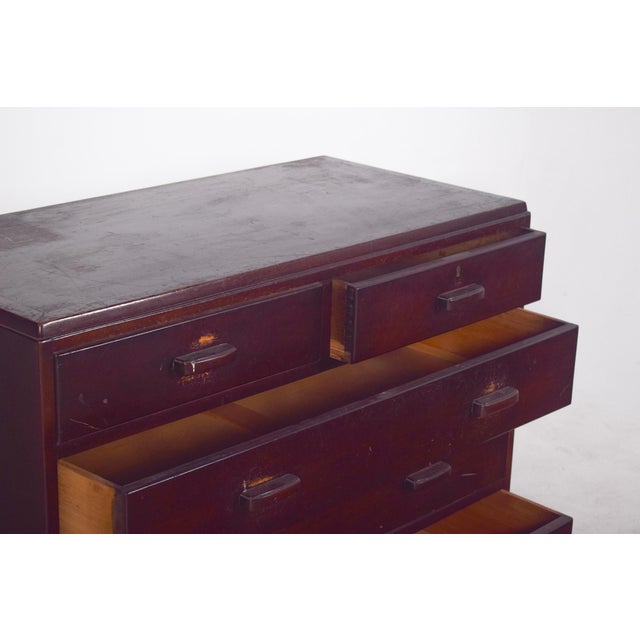 Brown Vintage English Chest of Drawers, 1920 For Sale - Image 8 of 10