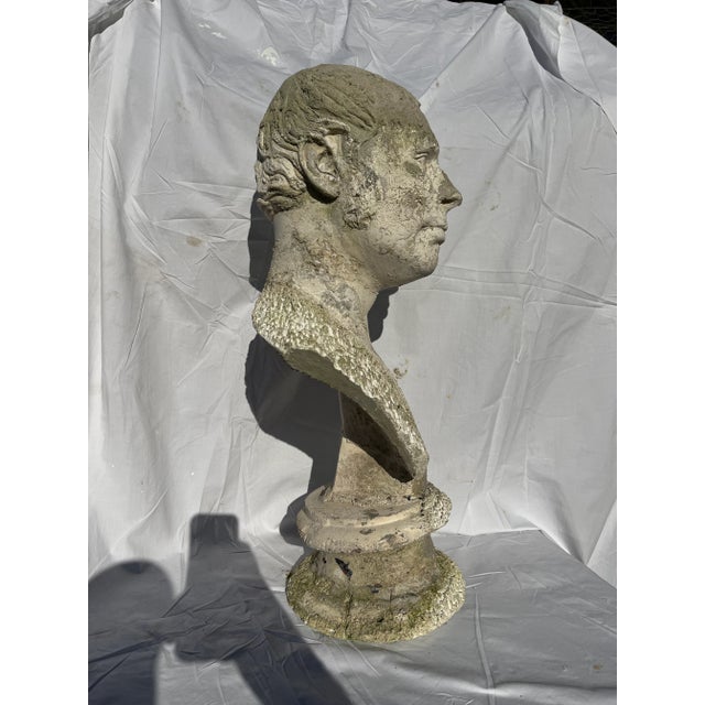 Early 20th Century Antique Plaster Male Bust Sculpture For Sale - Image 5 of 10