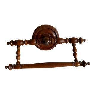 Antique French Wooden Towel Bar For Sale