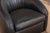 Pair of Custom Made Classic Gallery Black Leather Vintage Modern Club Chairs For Sale - Image 9 of 9