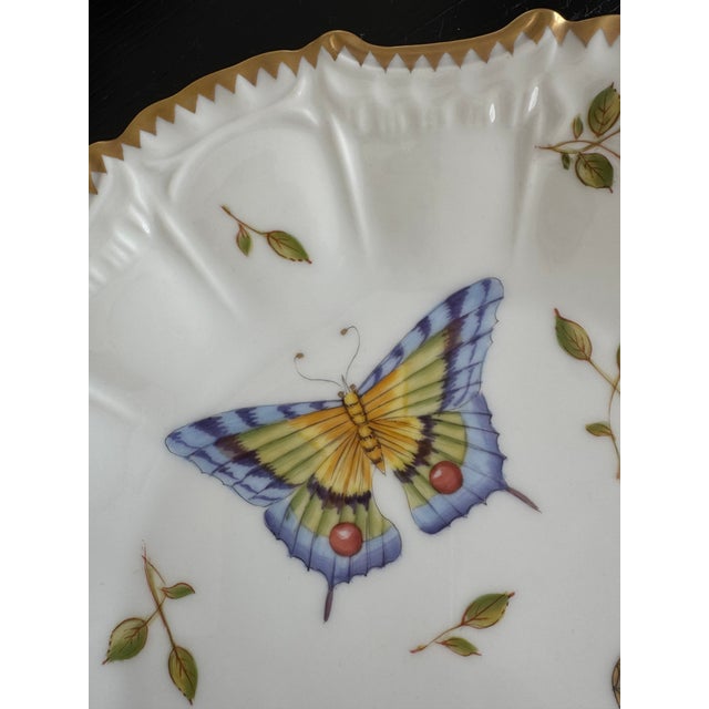 2000 - 2009 Anna Weatherley Butterfly Spring in Budapest Hand Painted Porcelain China With 24 K Gold Scallop Accents For Sale - Image 5 of 7