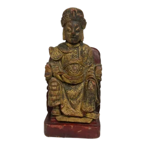 Late 19th Century Carved Wood Chinese Emperor