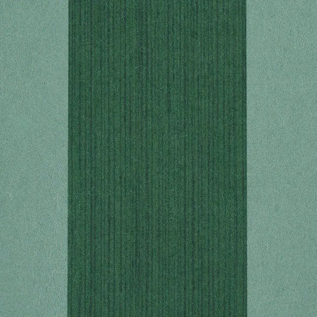 Transitional Schumacher Edwin Stripe Wide Wallpaper in Dark Green For Sale - Image 3 of 3