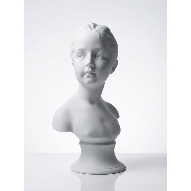 Bust of Louise Brongniard After Houdon in White Biscuit Porcelain, 1930s For Sale - Image 13 of 13