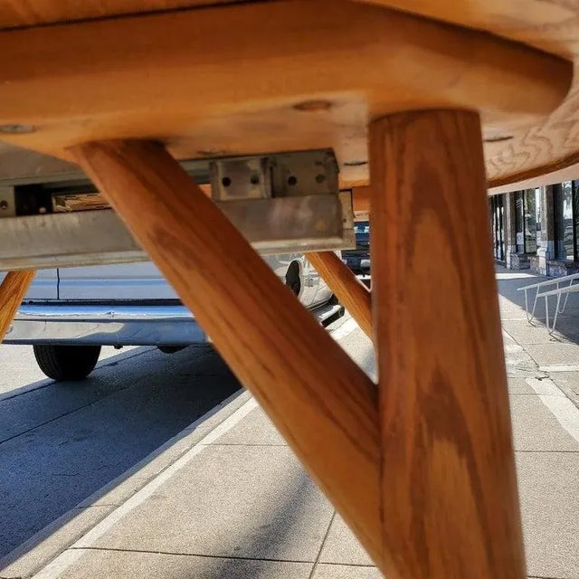Paul Laszlo 1950 Rare "Y" Leg Expandable Dining Table W 2 Leaves in the Style of Paul Laszlo For Sale - Image 4 of 13