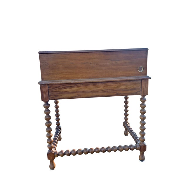 Vintage Desk or Accent Table With Barley Twist Spindle Legs in Henredon Style For Sale - Image 13 of 13