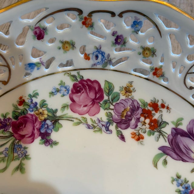 Beautiful antique German hand painted bowl by Schumann Bavaria