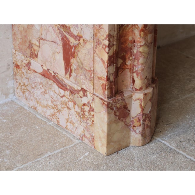 Antique French Boudin Mantelpiece in Brèche De Montmeyan Marble, 1800s For Sale - Image 14 of 15