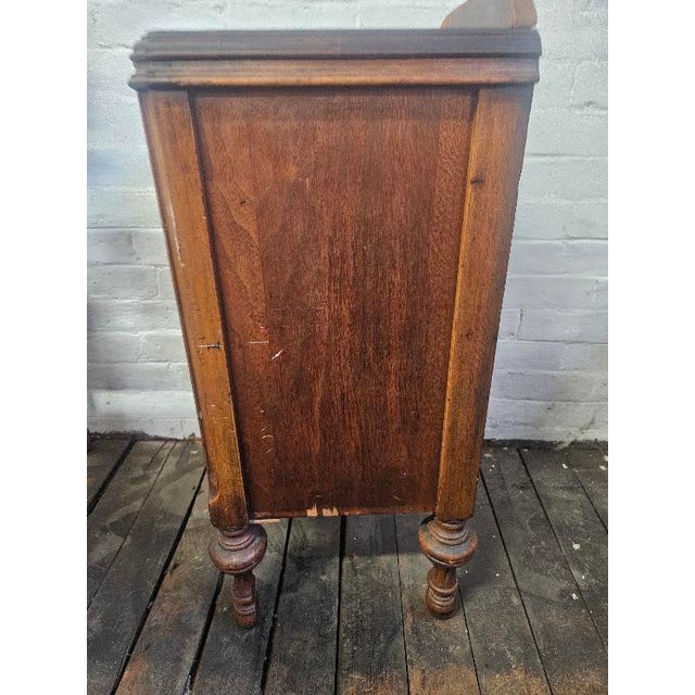 Antique Early 20th Century Burl Mahogany Bedside Table / Nightstand For Sale - Image 11 of 12