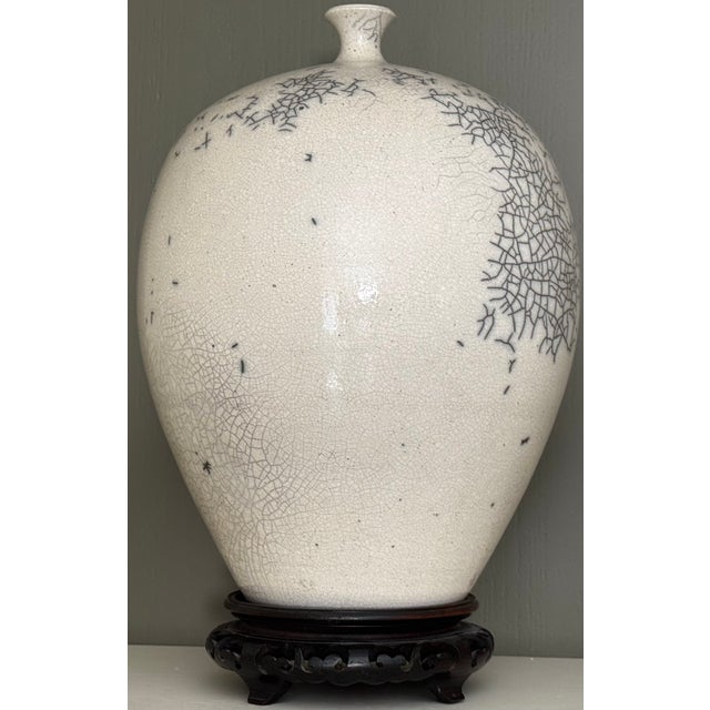 Nancee Meeker Ceramic Studio Art Raku Vase For Sale - Image 12 of 14