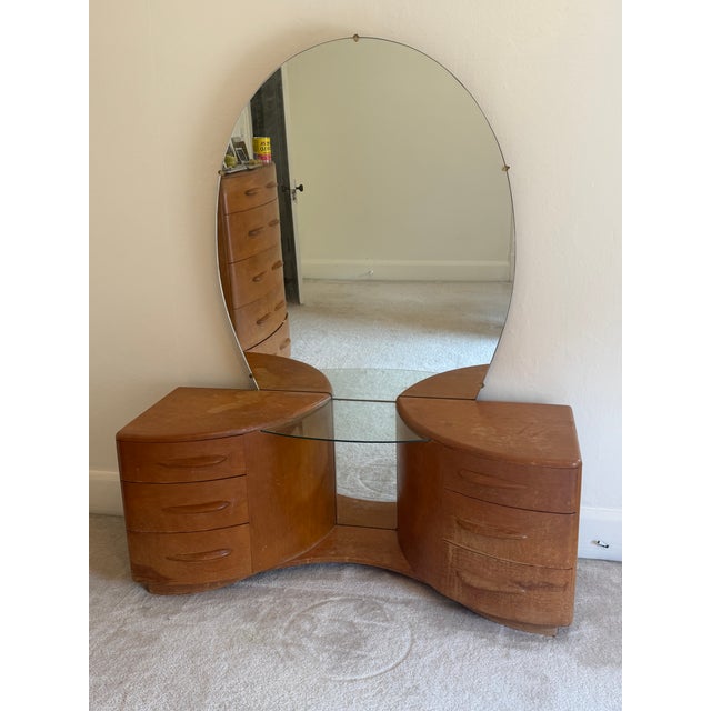 1940s 1940s Heywood Wakefield Coronet Vanity For Sale - Image 5 of 15