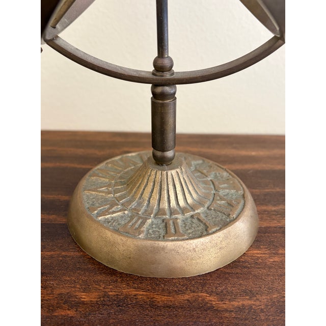 Metal Vintage English Country Iron Garden Armillary Sundial For Sale - Image 7 of 11