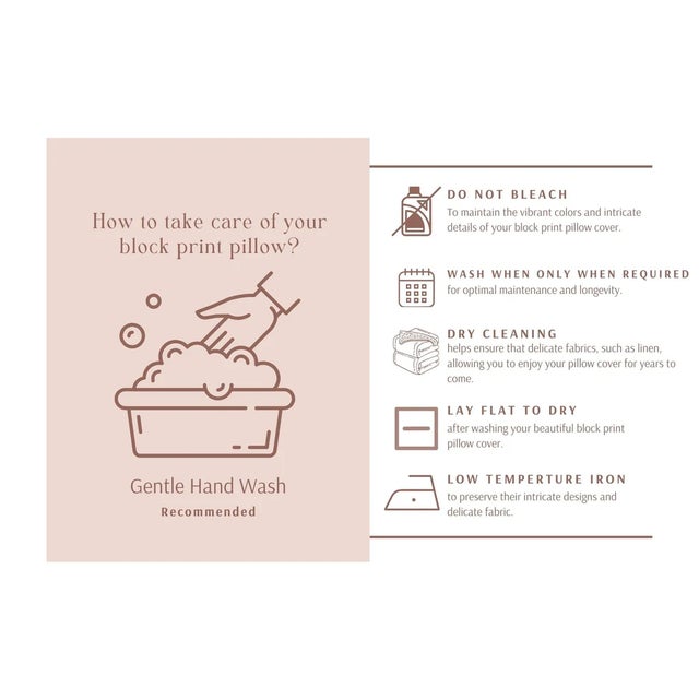 Blue Fabdivine Artisan Block Print Throw Pillow Cover 16x16 Inch Thick Linen- Mountain Moon For Sale - Image 8 of 8