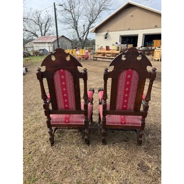 Large 18th Century French Renaissance Solid Walnut Armchair- A Pair For Sale - Image 6 of 18