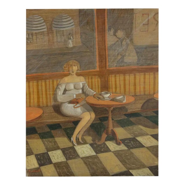 Alberto Gallerati, In the Pastry Shop, Oil on Canvas, 1970s For Sale