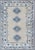 Cream and Blue Geometric Medallion Design Vintage Turkish Oushak Rug For Sale - Image 10 of 10