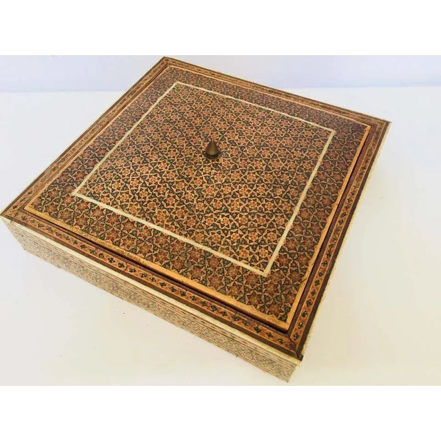 Wood Moorish Micro Sadeli Mosaic Inlaid Jewelry Box For Sale - Image 7 of 11