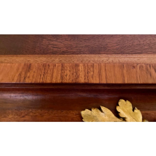 Chocolate Antique Neoclassical Mahogany Wall Mirror, Embellished With Gold Detailing For Sale - Image 8 of 11