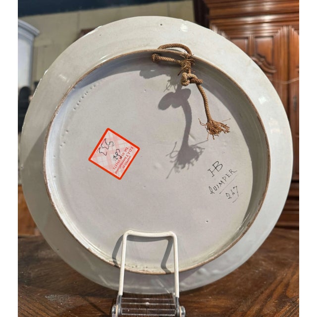 Ceramic Early 20th Century French Hand Painted Faience Hb Quimper Platter For Sale - Image 7 of 8