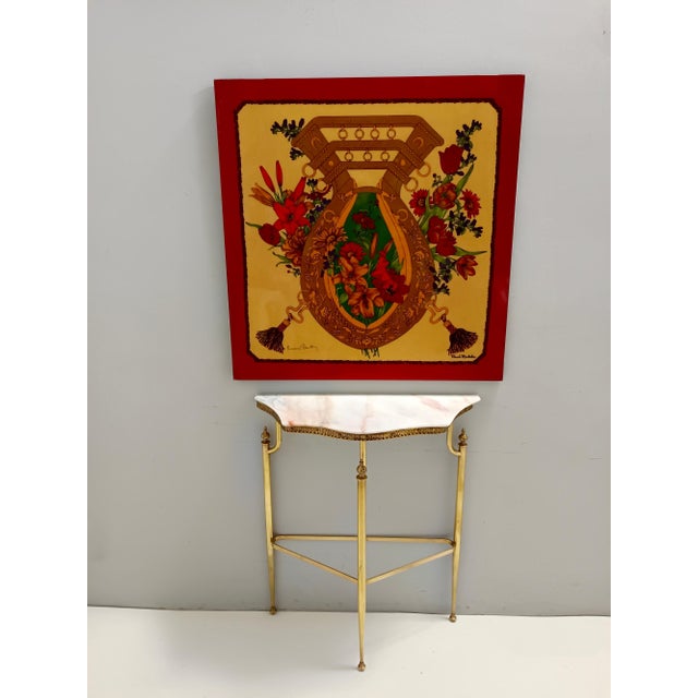 Made in Italy, 1980s. This is a decorative panel coming from a fashion atelier dating back to the 80s. It is a print on...