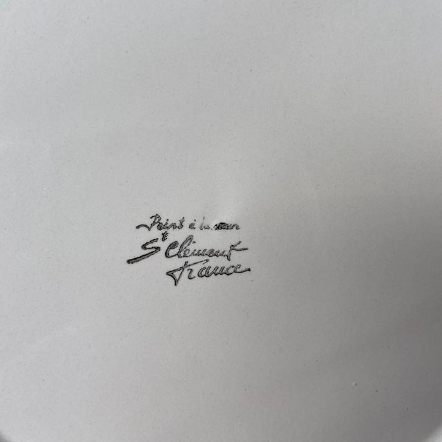 French Art Nouveau Majolica Asparagus Plates from Saint Clément, 1920s, Set of 4 For Sale - Image 9 of 10