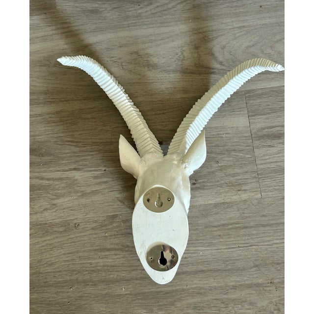 Vintage Faux Taxidermy White Goat Head Wall Mount. No makers mark visible. This piece was acquired at an estate auction in...