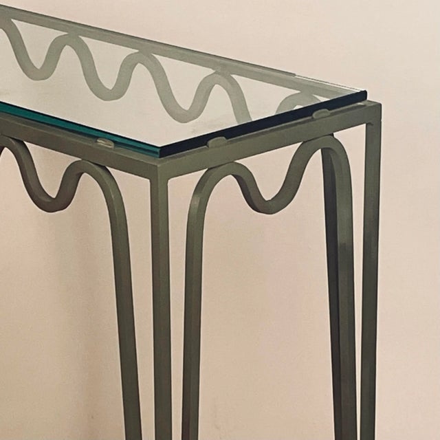Not Yet Made - Made To Order Verdigris 'Meandre' and Glass Consoles by Design Frères - a Pair For Sale - Image 5 of 7