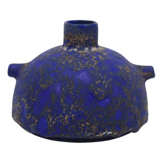 Vintage Klein Blue Ceramic Vase, 1960 For Sale