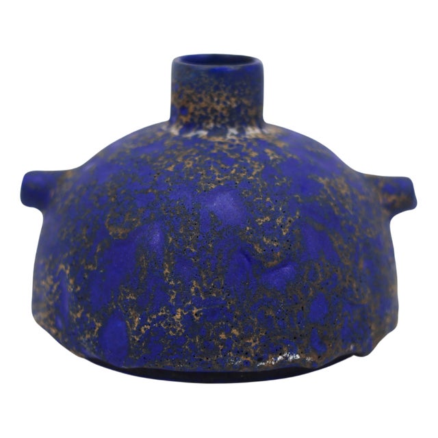 Vintage Klein Blue Ceramic Vase, 1960 For Sale