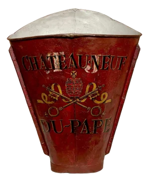 Antique Chateauneuf de Pape Red & Gilt Zinc Grape Hod