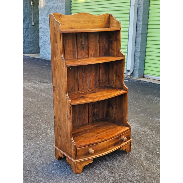 American Primitive Waterfall Rustic Pine Bookcase For Sale - Image 11 of 14