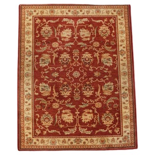 Red & Yellow Sheep Wool Rug For Sale