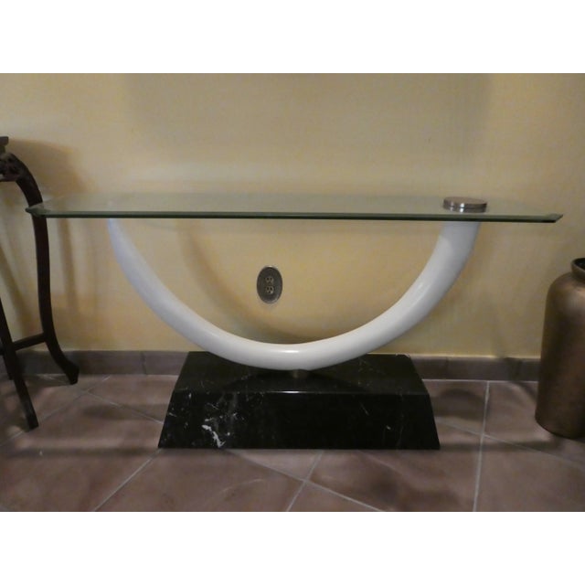 Faux Elephant Tusk Console and Mirror - a Set For Sale - Image 4 of 11