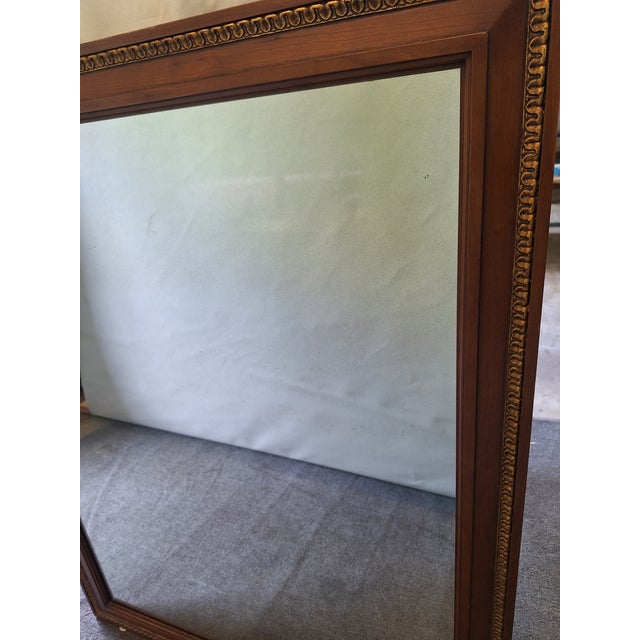 Vintage Kindel Belvedere French Provincial Cherry Wood Gold Gilt Wall Mirror.