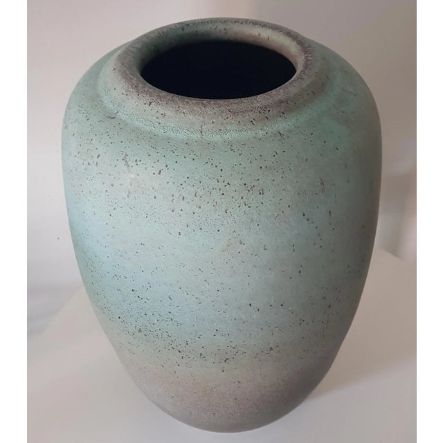 XXL Turquoise-Grey Coloured Floor Vase by Bontjes van Beek, 1940s For Sale - Image 4 of 6