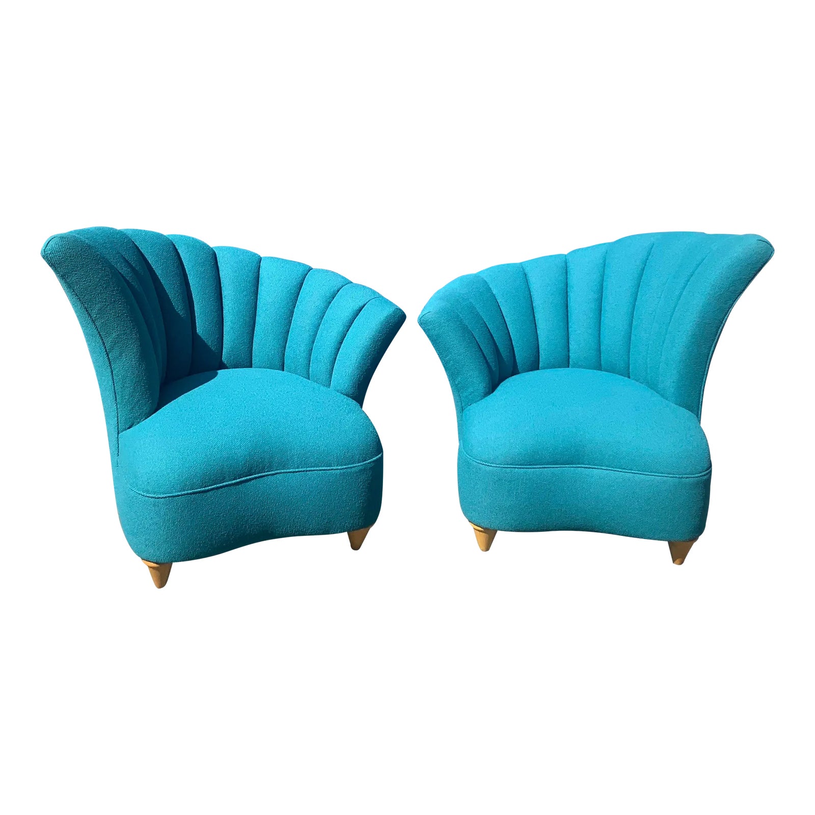 Mid Century Modern Fan Back Lounge Chairs Chairish