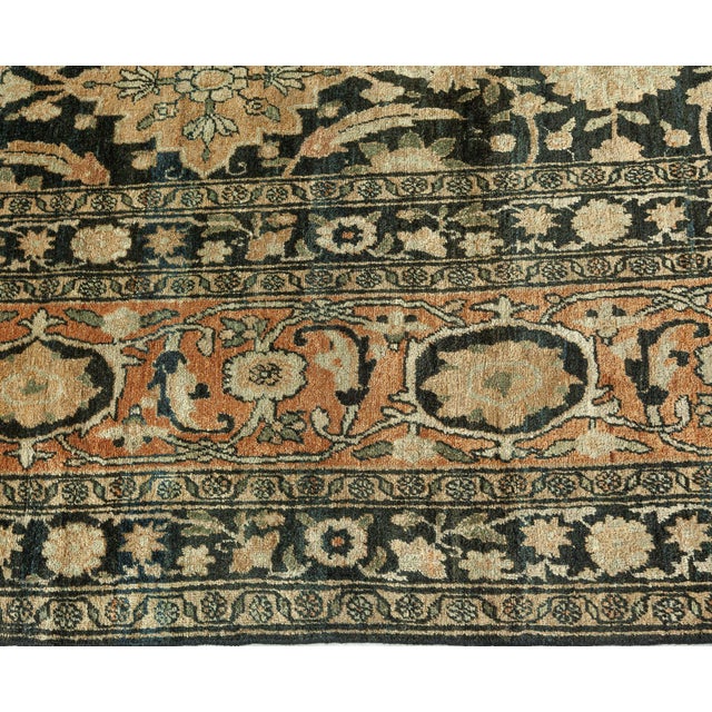 Antique Persian Kirman Botanic Handmade Wool Carpet For Sale In New York - Image 6 of 10