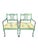 Traditional Vintage Distressed Green Brown Fretwork Upholstered Brunschwig Fils Yellow Floral Side Chairs- A Pair For Sale - Image 3 of 15