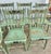 Set of 9 Antique Pennsylvania Thumb Back Chairs in Original Paint For Sale - Image 4 of 9