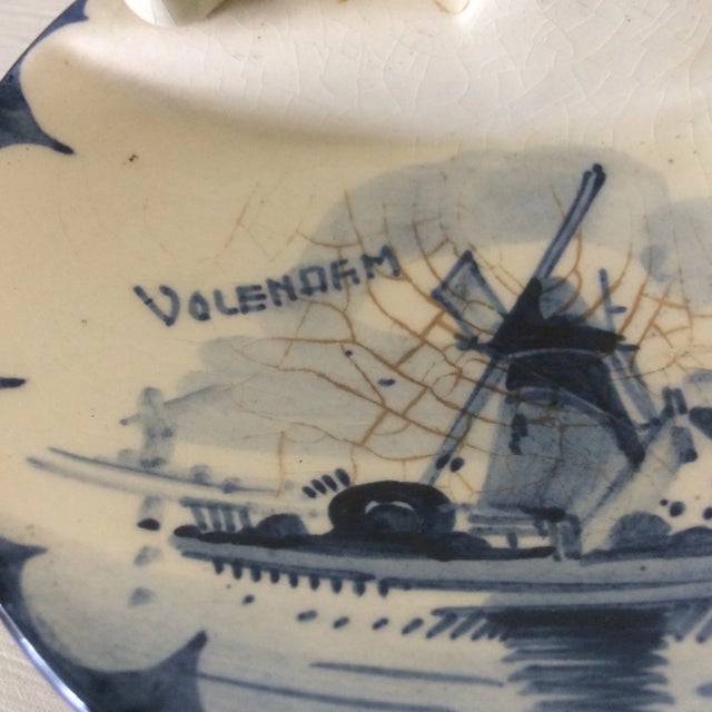 Vintage Blue and White Delft Ashtray With Brass Stand For Sale In Sacramento - Image 6 of 13