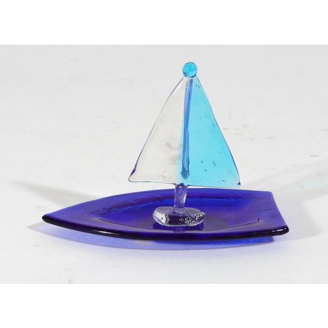 Vintage Modern Murano Glass Model of Sailing Ships For Sale - Image 18 of 18