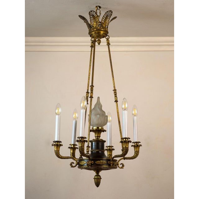 French Empire 7-Light Chandelier in Gilded Bronze, Late 19th Century For Sale - Image 17 of 17