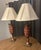 Pristine Mid 20th Century Japanese Moriage Porcelain & Brass Tall Lamps For Sale - Image 11 of 13