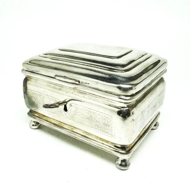 Silver Biedermeier Sugar Bowl from Merchant, Poland, 1890s For Sale - Image 8 of 9